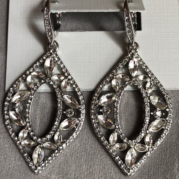 JENNY PACKMAN SILVER CRYSTAL CHANDELIER EARRINGS - Picture 10 of 13